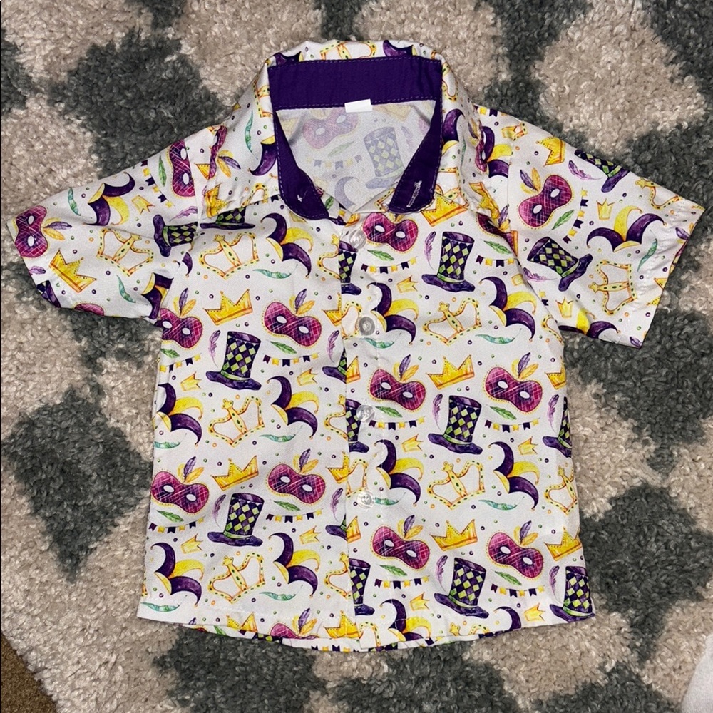 Colorful Mardi Gras Themed Shirt